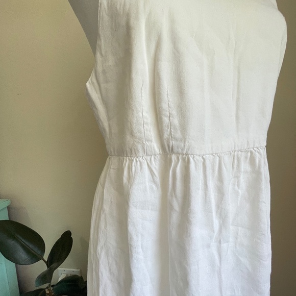 THEORY  |  Linen Midi Dress Sour Cream White 4 - Picture 4 of 10